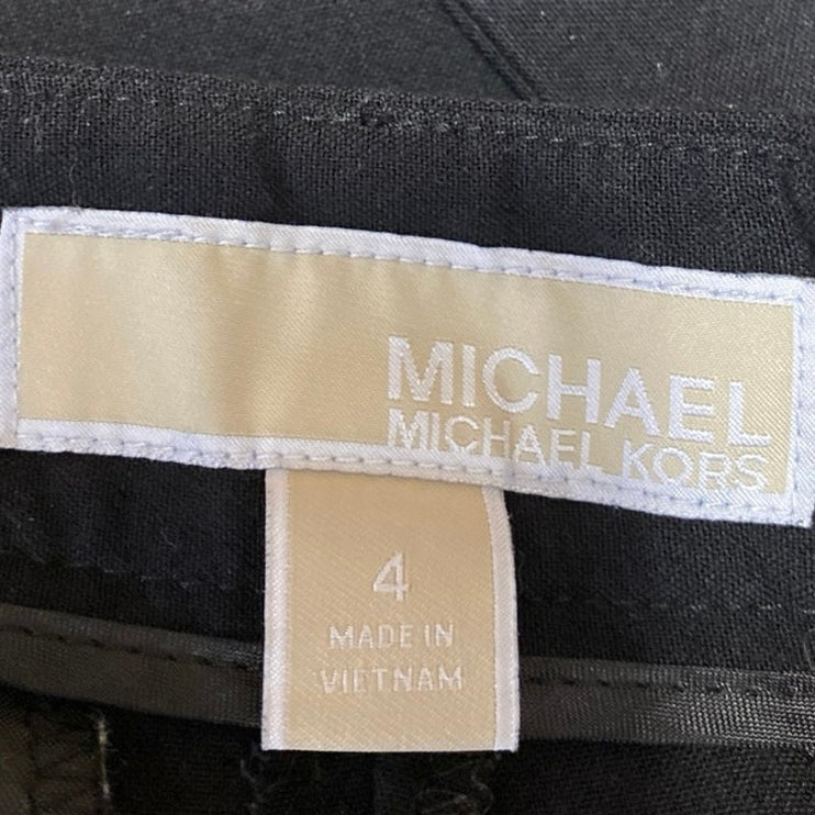 Michael Kors Women's Black Mid Rise Straight Leg Trousers Dress Pants Size 4