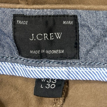J.Crew 484 Slim Men's Tan Khaki High Waist Straight Leg Trousers Chino Pants 33
