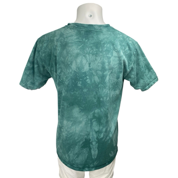 The Mountain In Spirit I Am Free Green Tie Dye Wolves Graphic Tee T-shirt Top L