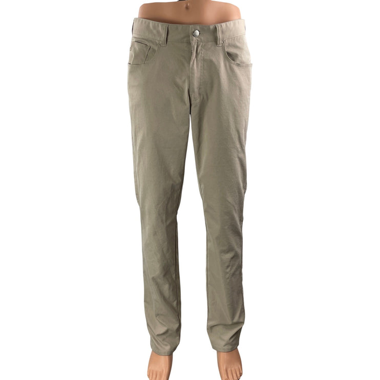 Peter Millar Men's Beige Tan Khaki Mid Rise Straight Trousers Pants Size 32x34