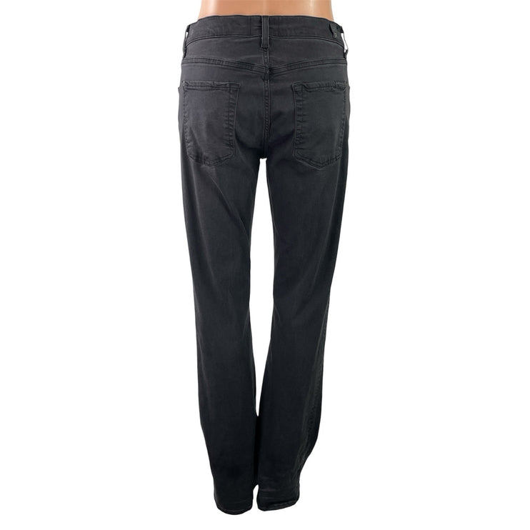 7 For All Mankind Women's Black High Waisted Straight Leg Denim Jeans Size 30