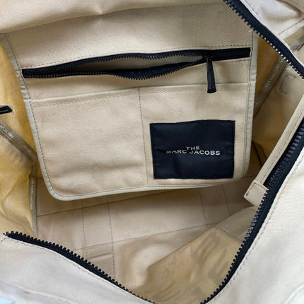 Marc Jacobs The Tote Bag Cream Beige Zip Laptop Travel Tote Shoulder Handbag OS