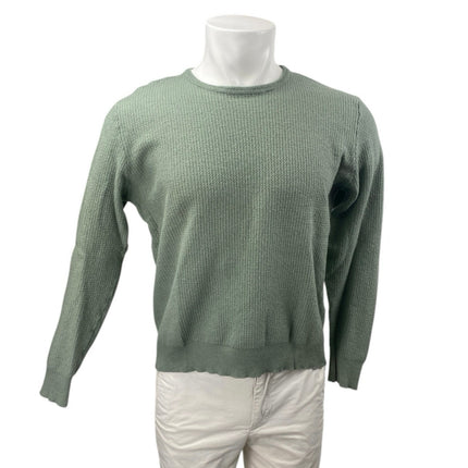 Emanuel Berg Men's Green Long Sleeve Wool Cashmere Crewneck Sweater Top Size S