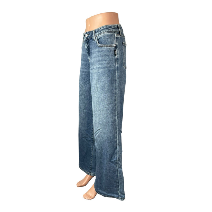 Silver Jeans Co Women's Blue Mid Rise Wide Leg Baggy Palazzo Denim Jeans Size 25