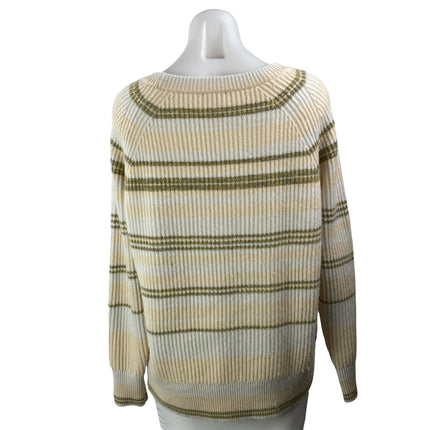 J. Crew 100% Cashmere Multicolor Ribbed Knit Striped Pullover Sweatshirt Top S