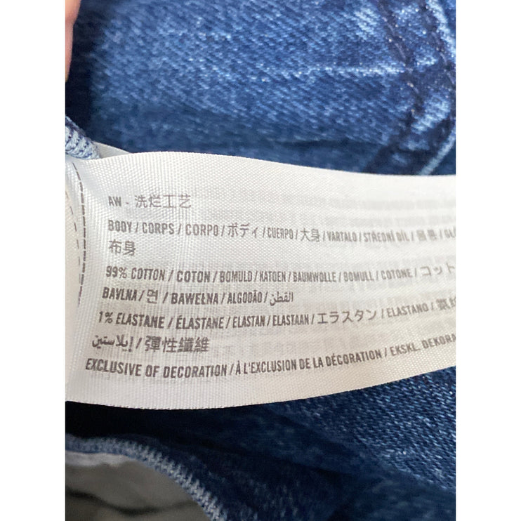 Abercrombie & Fitch The 90s Relaxed Blue High Rise Straight Denim Jeans Pants 35