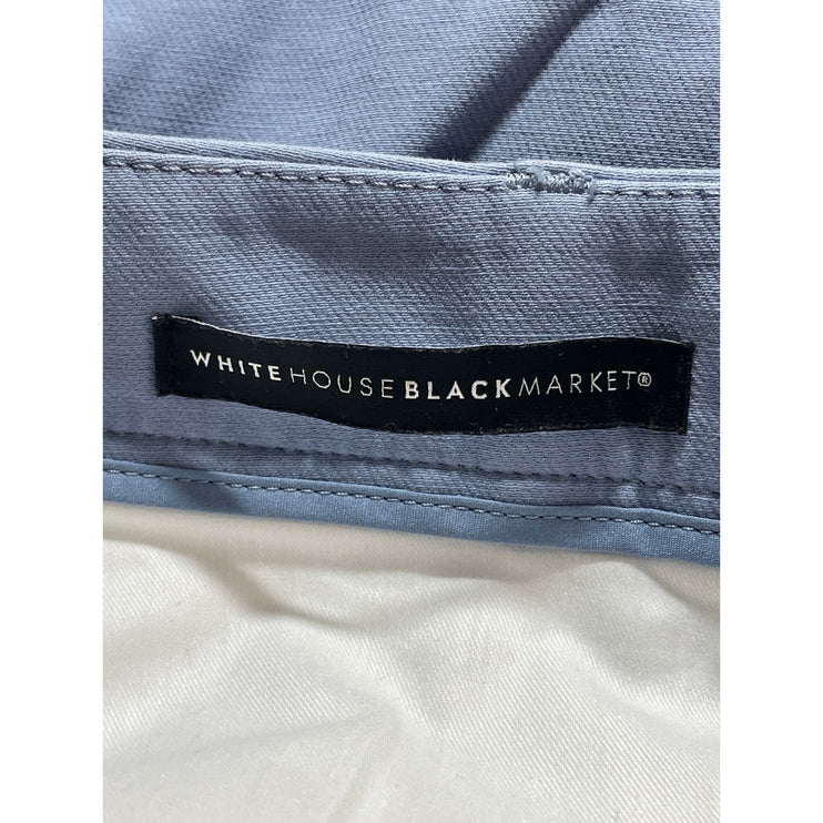 White House Black Market Women's Blue High Rise Straight Trousers Pants Size 4