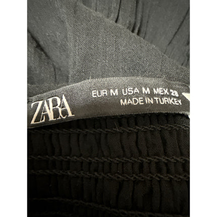 Zara Women's Black Sleeveless Smocked Scoop Cami Camisole Tank Mini Dress Size M