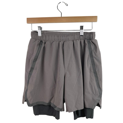 Lululemon Surge Men's Gray Lined Zip Pocket Activewear Athletic Running Shorts S