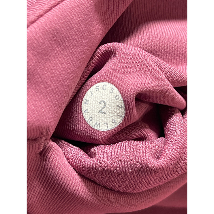 Lululemon Womens Pink Mid Rise Skinny Yoga Athletic Crop Leggings Pants Size 2