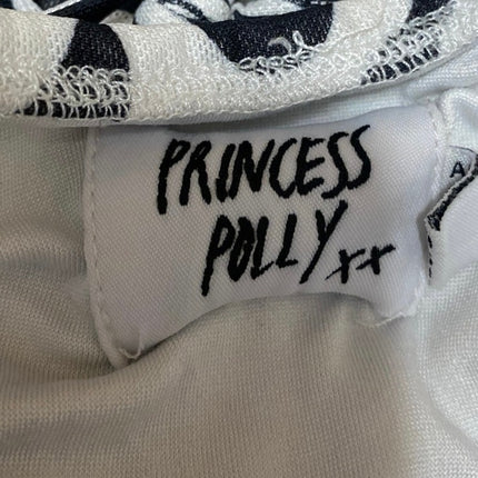 Princess Polly Black White Striped Zebra Halter Bandeau Tube Crop Top Size 6