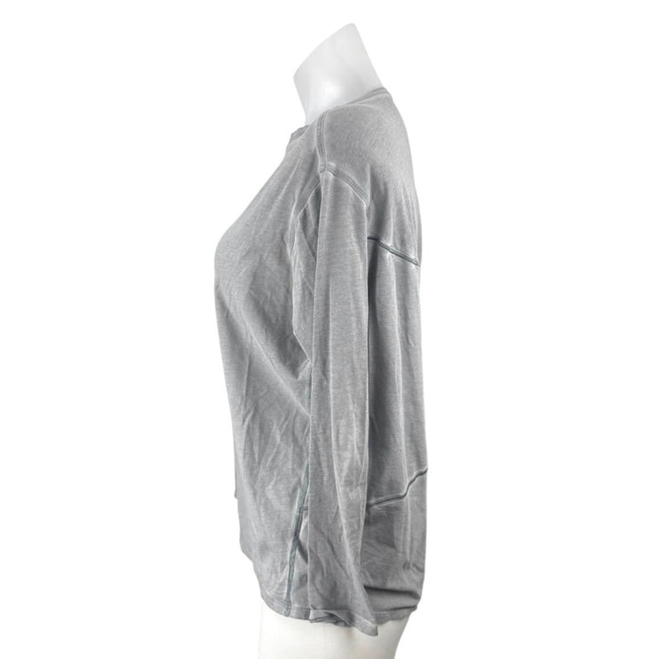 Lululemon Back In Action Womens Gray Long Sleeve Yoga Athletic T Shirt Tee Top 8