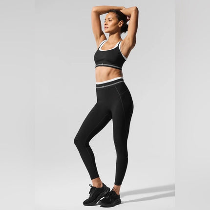 Alo Yoga Airbrush Better Together Women's Black Athletic Activewear Sports Bra S