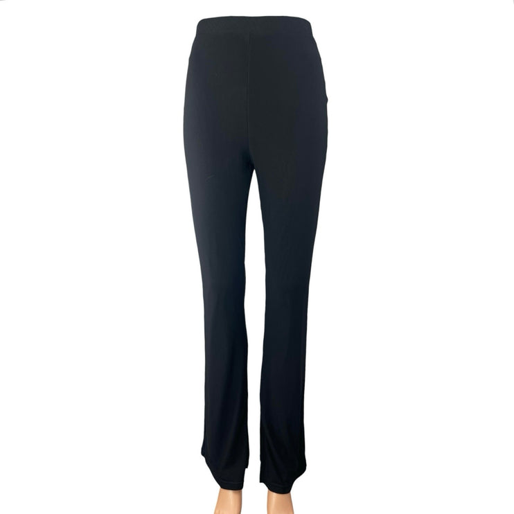 White Fox Womens Black Slim Fit High Rise Bootcut Flare Trousers Dress Pants S