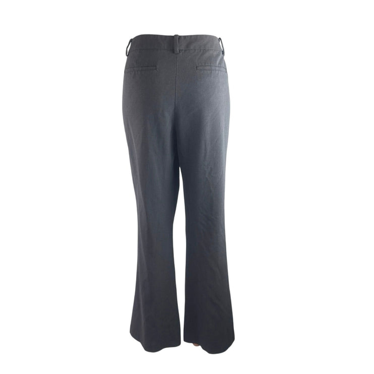 Tahari Women's Gray High Rise Loose Bootcut Slacks Flare Trousers Dress Pants L