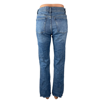 DL1961 Women's Blue Raw Frayed Hem High Rise Loose Straight Denim Jeans Pants 26