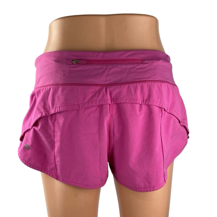 Lululemon Speed Up Women's Pink High Waist Yoga Athletic Running Shorts Size 6