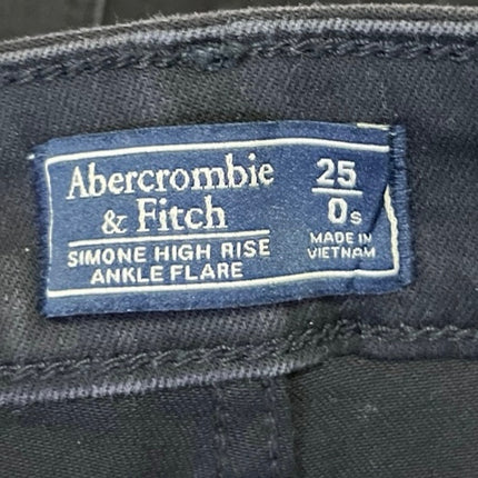 Abercrombie & Fitch Simone Women's Black High Rise Ankle Flare Denim Jeans Sz 25