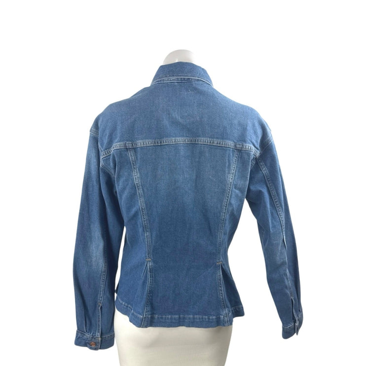 GAP Womens Blue Collared Long Sleeve Button Down Shirt Trucker Coat Jacket Top M