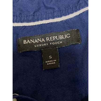 Banana Republic Men's Blue Floral Short Sleeve Golf Cotton Polo Shirt Top Size S