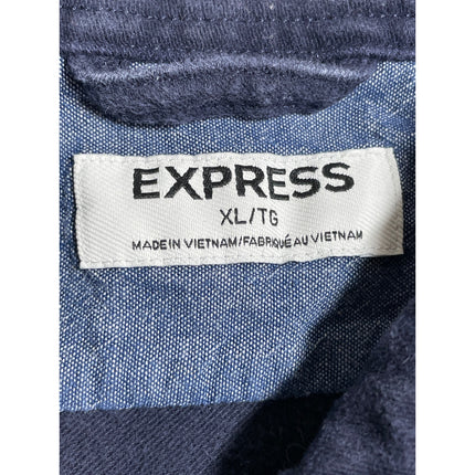 Express Men's Navy Blue Long Sleeve Chest Pocket Button Down Shirt Top Size XL