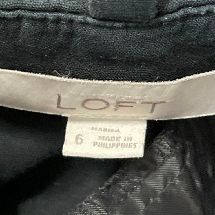 Ann Taylor Women's Black Mid Rise Straight Leg Cropped Trousers Pants Size 6