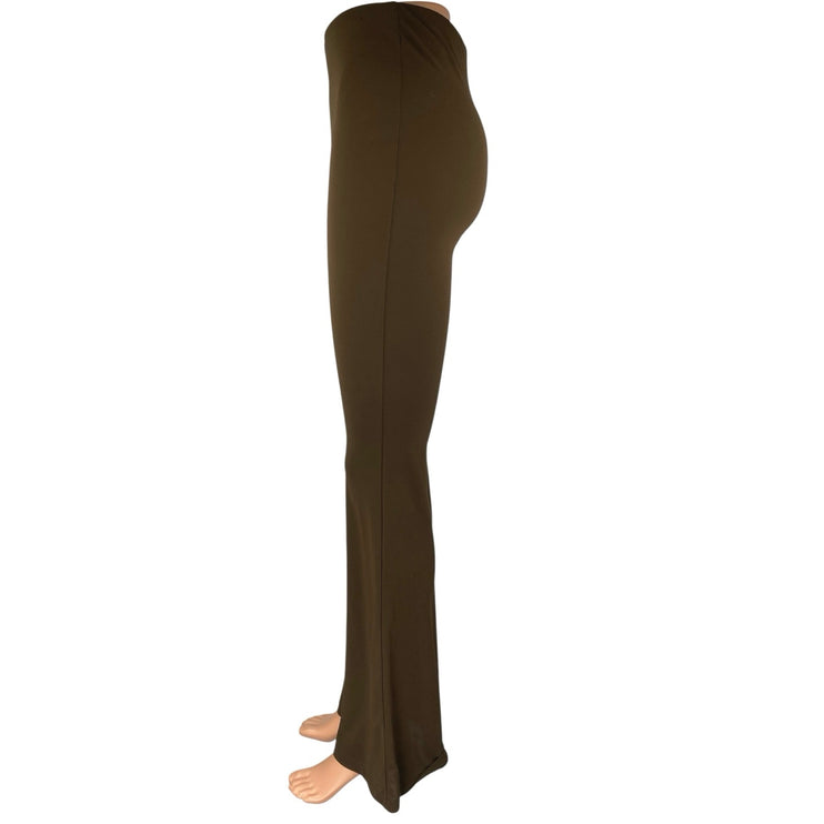 Zara Women's Brown High Waisted Stretch Yoga Flared Bootcut Leggings Pants Sz S