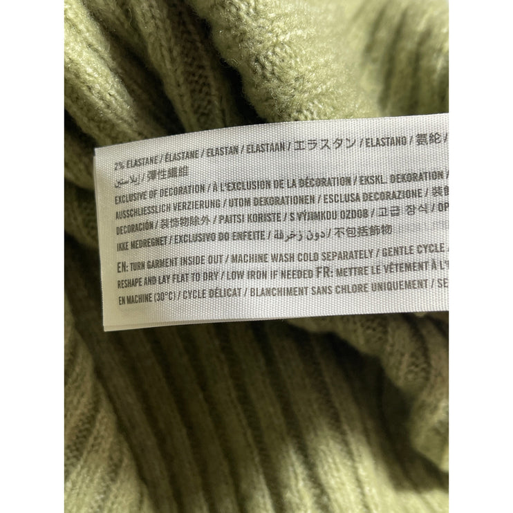 Abercrombie & Fitch Women's Green Ribbed Knit Long Sleeve Sweater Top Size M