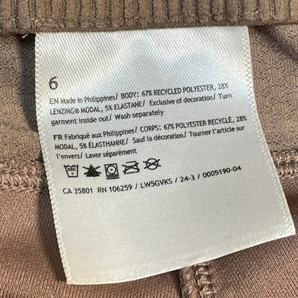 Lululemon Women's Beige Taupe Ribbed Knit High Rise Flare Trousers Pants Size 6