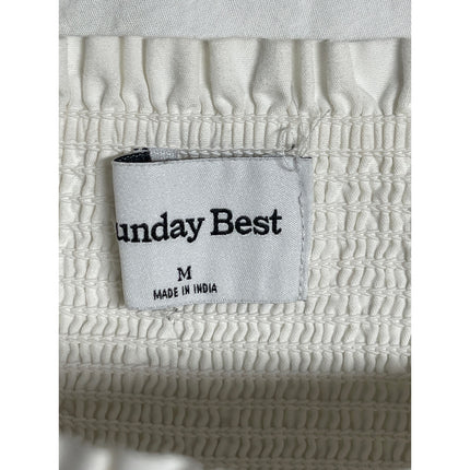 Aritzia Sunday Best White Ruffle Smocked Cami Camisole A Line Mini Dress Size M