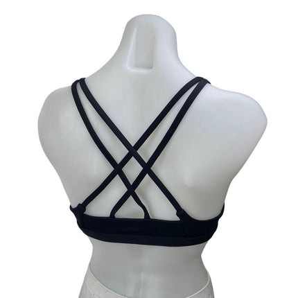 Hurley Black Sleeveless Strappy Crossback Yoga Athletic Sports Bra Crop Top Sz M