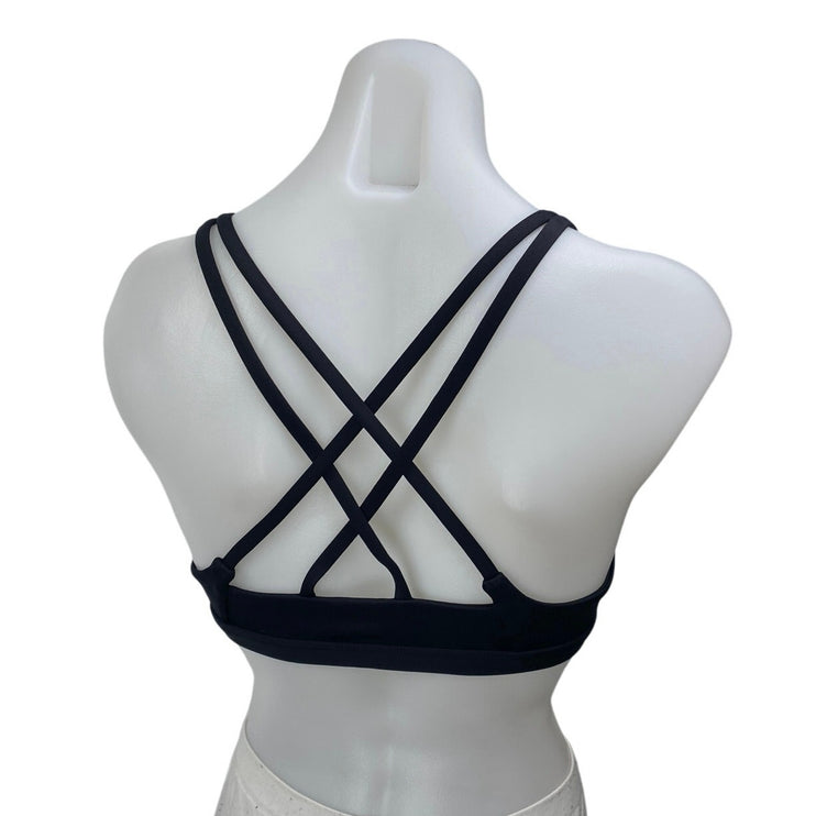 Hurley Black Sleeveless Strappy Crossback Yoga Athletic Sports Bra Crop Top Sz M