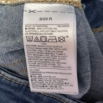 Gap Women's Blue Mid Rise Sculpted Legging Distressed Skinny Denim Jeans Size 8