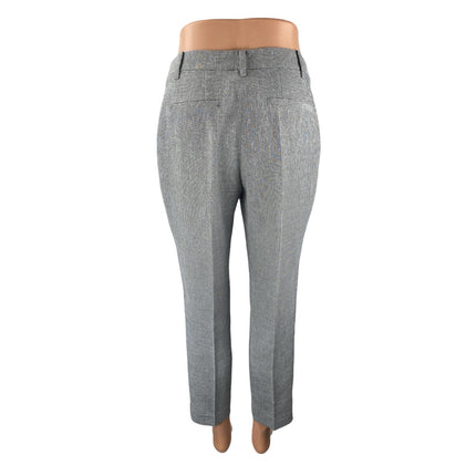 Lynn Women's Gray Mid Rise Straight Leg Career Trousers Dress Pants Size S