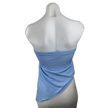 Urban Outfitters Womens Blue Strapless Tube Bandeau Asymmetric Blouse Top Size L