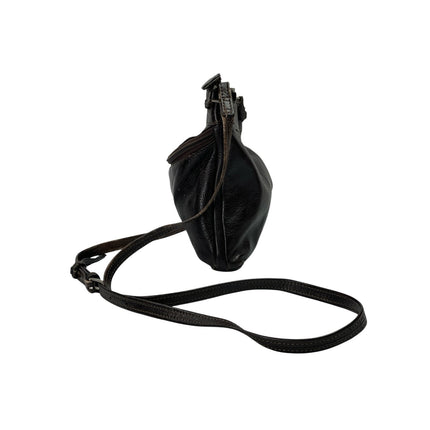 ILI New York Brown Leather Zipper Adjustable Strap Crossbody Messenger Bag