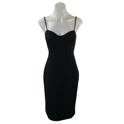 H&M Women's Black Sleeveless Bustier Cami Camisole Midi Bodycon Tank Dress Sz L