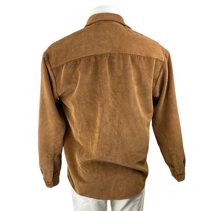Forever 21 Brown Corduroy Collared Long Sleeve Button Down Shirt Jacket Top Sz M