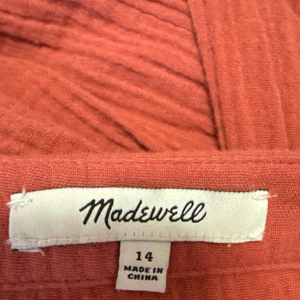 Madewell Lightspun Colette Orange Balloon Long Sleeve Tiered Swing Mini Dress 14