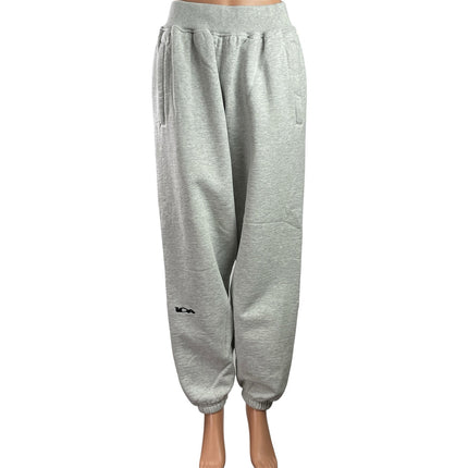 IDA Supply Womens Gray Fleece Logo Tapered Leg Lounge Jogger Sweat Pants Size L