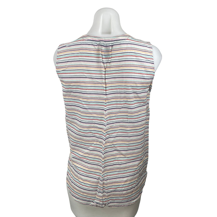 Gap Women's Multicolor Striped Sleeveless V Neck Tank Shirt Blouse Top Size S