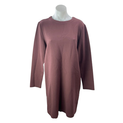 Cyrille Gassiline Women's Rose Pink Long Sleeve T Shirt Mini Shift Dress Size 14