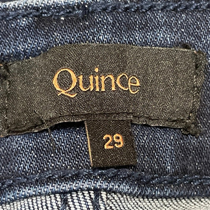 Quince Women's Blue High Waisted Wide Leg Baggy Cropped Denim Jeans Size 27