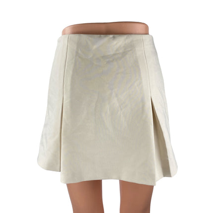 Elodie Beige Pleated High Rise Sports Golf Mini Flare A-Line Skort Skirt Size XS