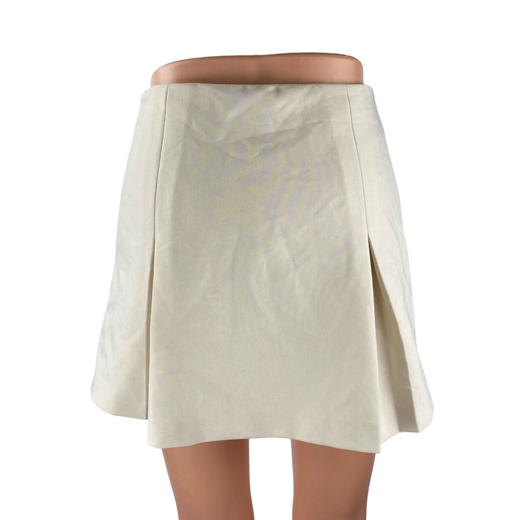 Elodie Beige Pleated High Rise Sports Golf Mini Flare A-Line Skort Skirt Size XS