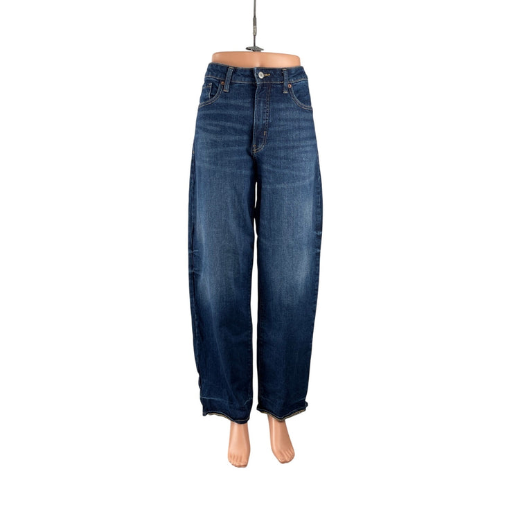 Old Navy Women Blue High Rise Baggy Barrel Palazzo Wide Leg Denim Jeans Pants 12