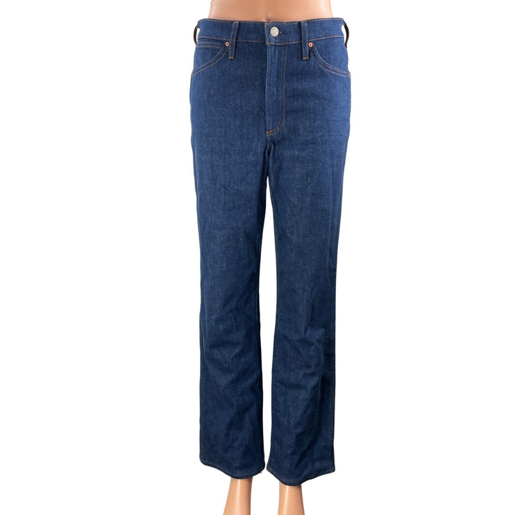 Aritzia Denim Forum Blue Cow Girl High Rise Boot Straight Denim Jean Pants Sz 27