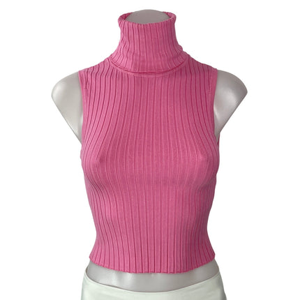 Bundle of 3 Mango Zara Skims Blue Pink Gray Knit Cropped T Shirt Tee Top Size S