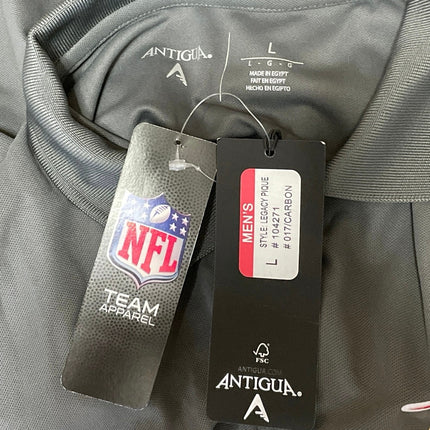 NEW Antigua NFL Team Apparel Men's Gray Short Sleeves Logo Polo Shirt Top Size L