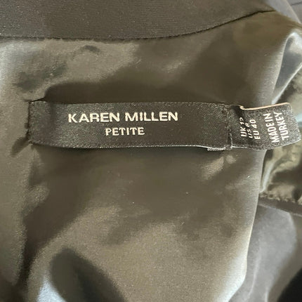 Karen Millen Black Mock Neck Sleeveless Midi Tank Flare A-Line Dress 12 Petite